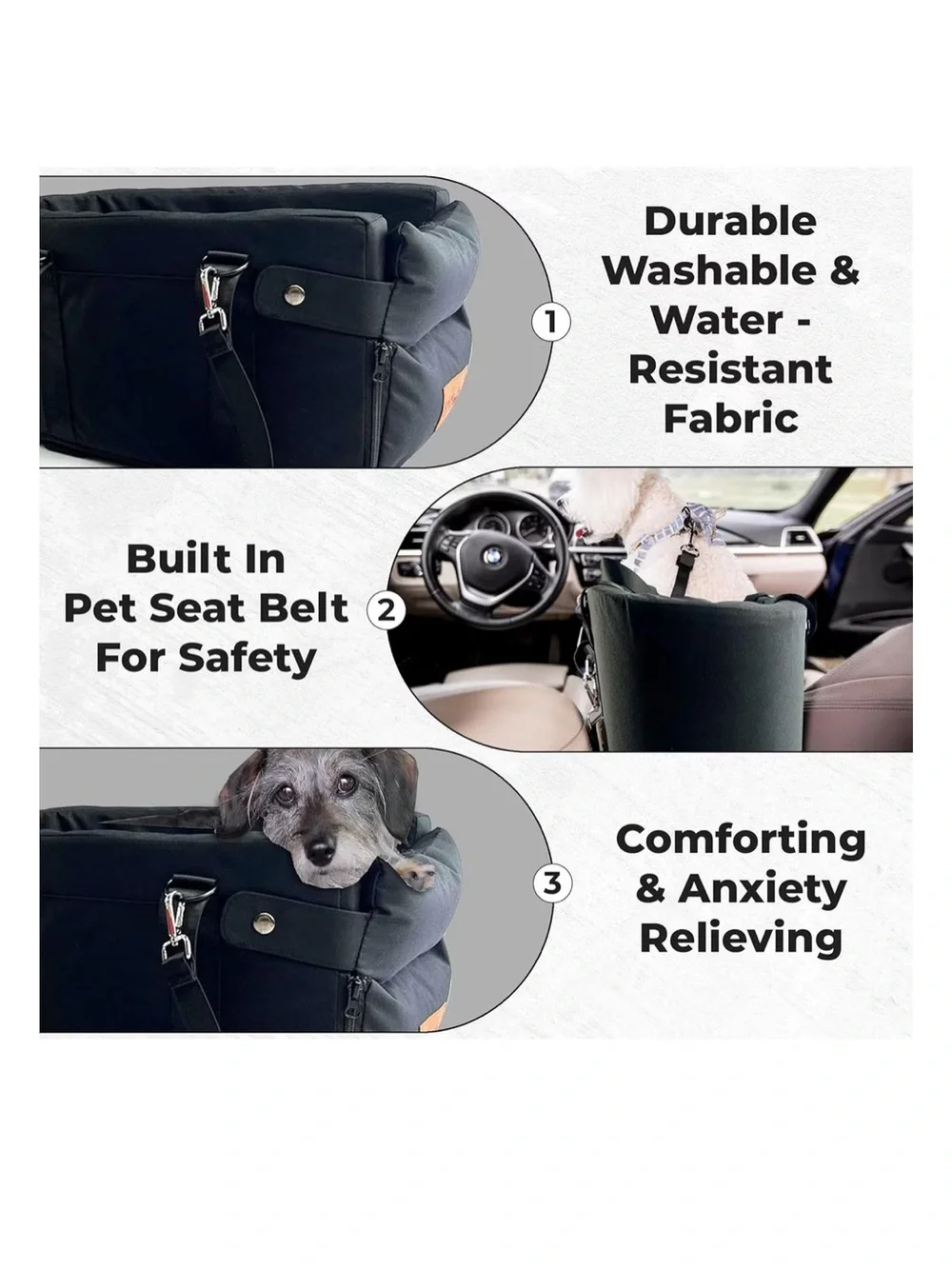 Pawseat Dog Safety Car Booster Seat & Carrier, Small, Black Color